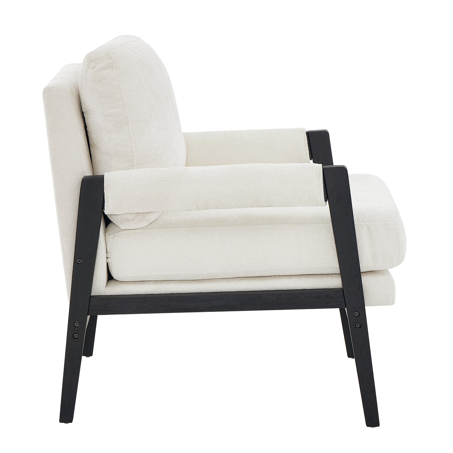 Roundhill Furniture Kelly Mid-Century Modern Chenille Upholstered Accent Armchair, Available in 5 Colors