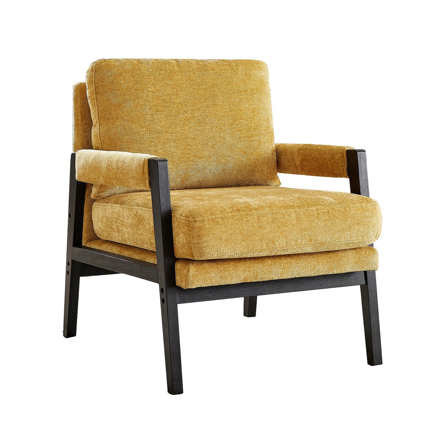 Roundhill Furniture Kelly Mid-Century Modern Chenille Upholstered Accent Armchair, Available in 5 Colors