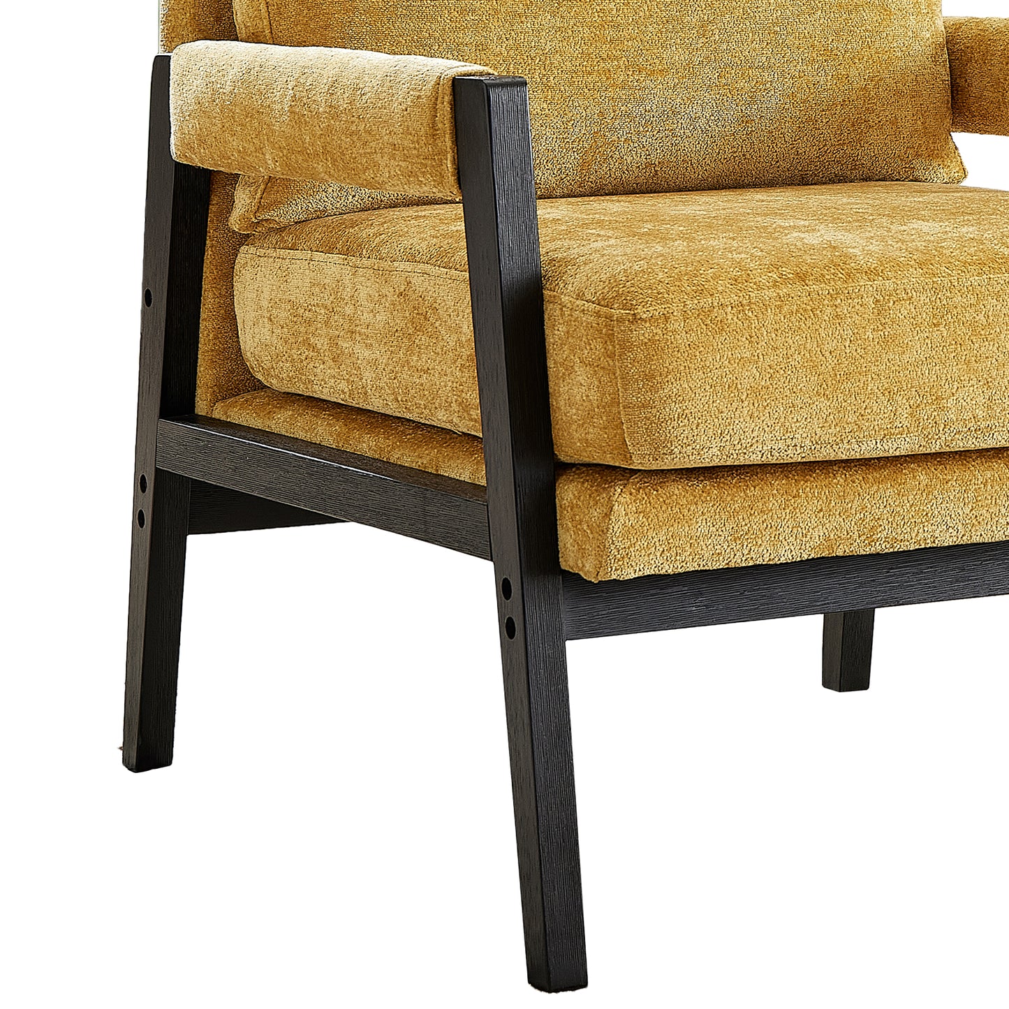 Roundhill Furniture Kelly Mid-Century Modern Chenille Upholstered Accent Armchair, Available in 5 Colors