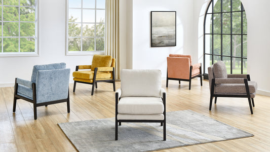 Roundhill Furniture Kelly Mid-Century Modern Chenille Upholstered Accent Armchair, Available in 5 Colors