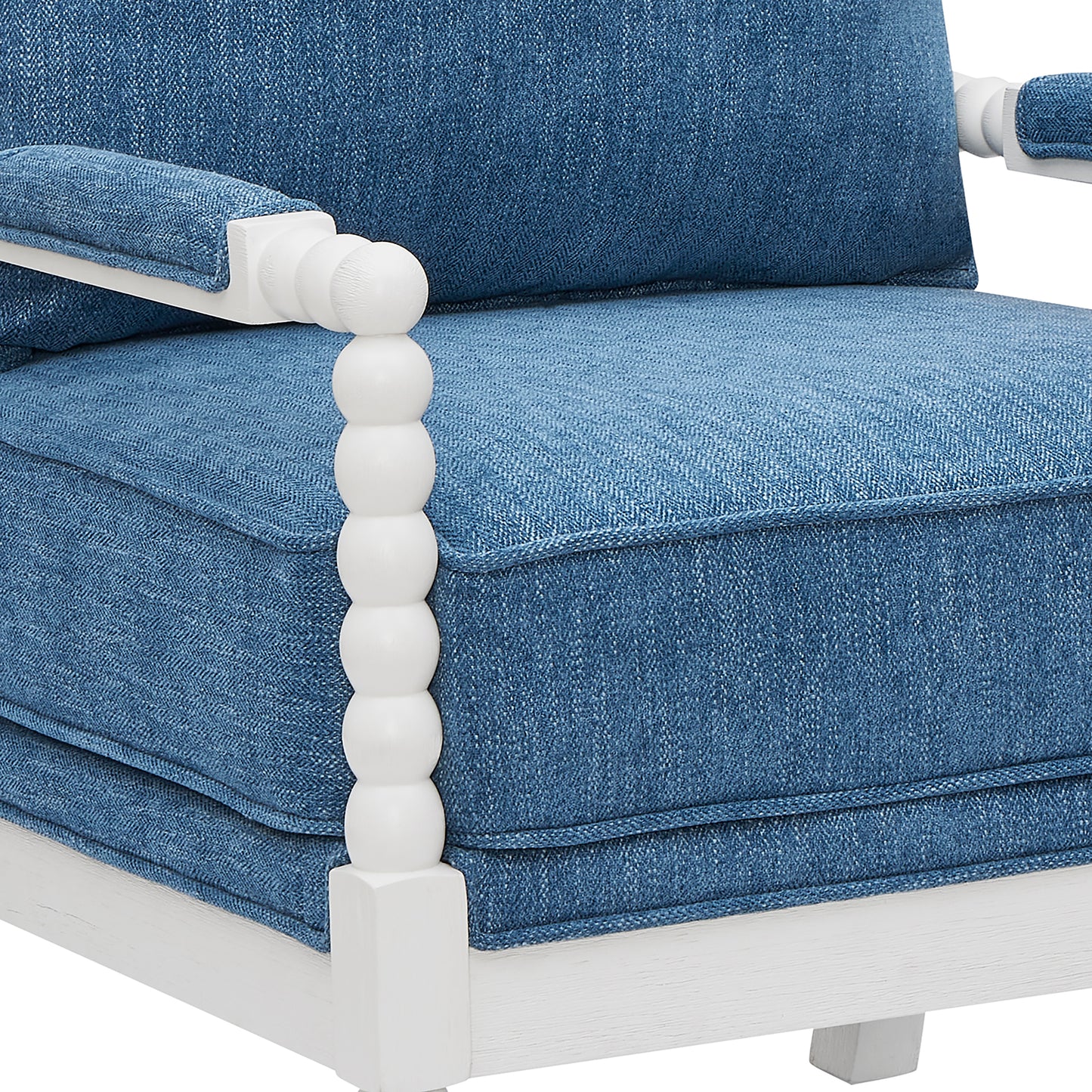 Roundhill Furniture Belvoir Upholstered Spool Accent Chair with Turned Wood Frame