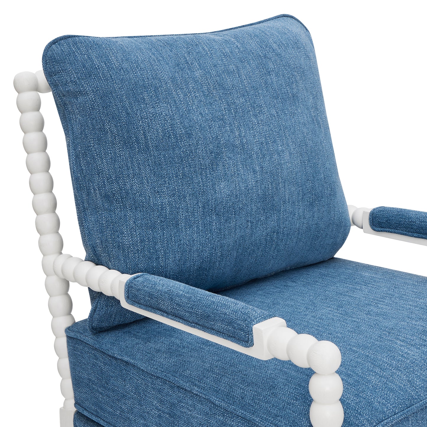 Roundhill Furniture Belvoir Upholstered Spool Accent Chair with Turned Wood Frame