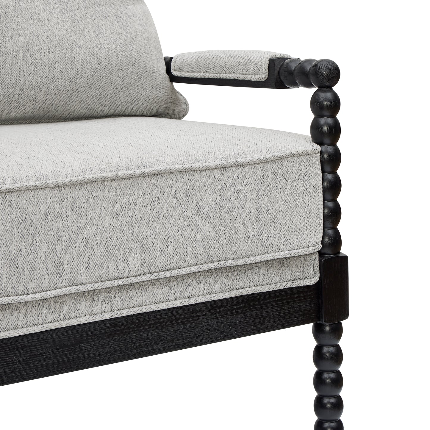 Roundhill Furniture Belvoir Upholstered Spool Accent Chair with Turned Wood Frame
