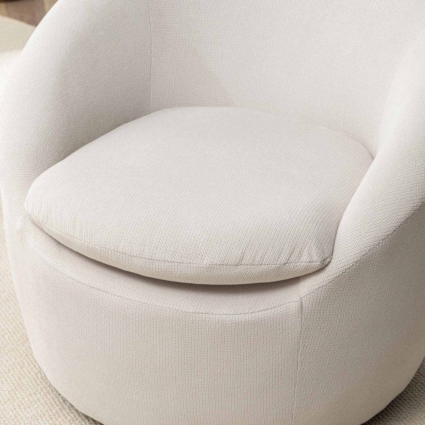 Roundhill Furniture Winnie Modern Barrel Chair, 360° Swivel