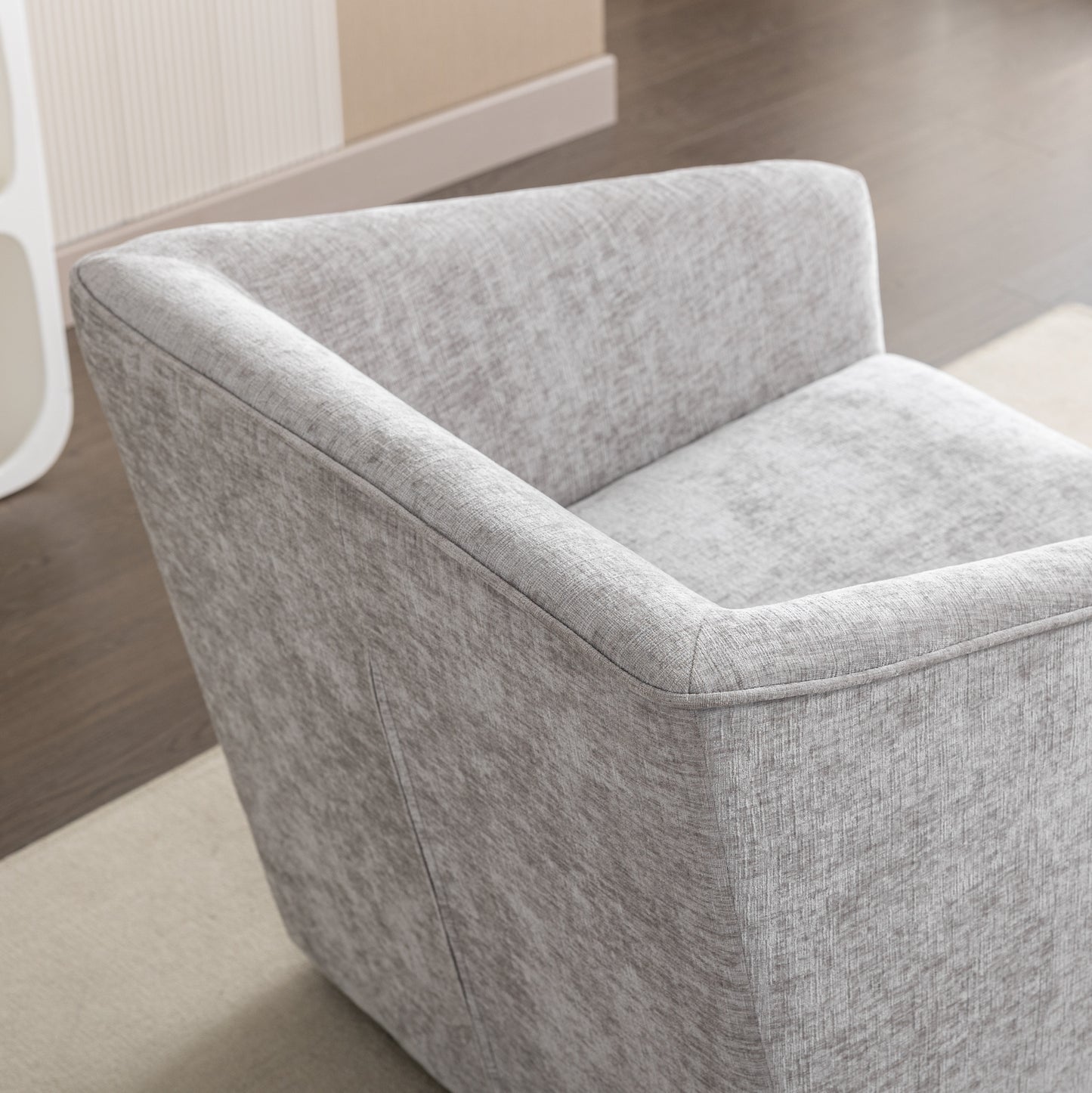 Roundhill Furniture Nice Modern Upholstered 360° Swivel Barrel Armchair
