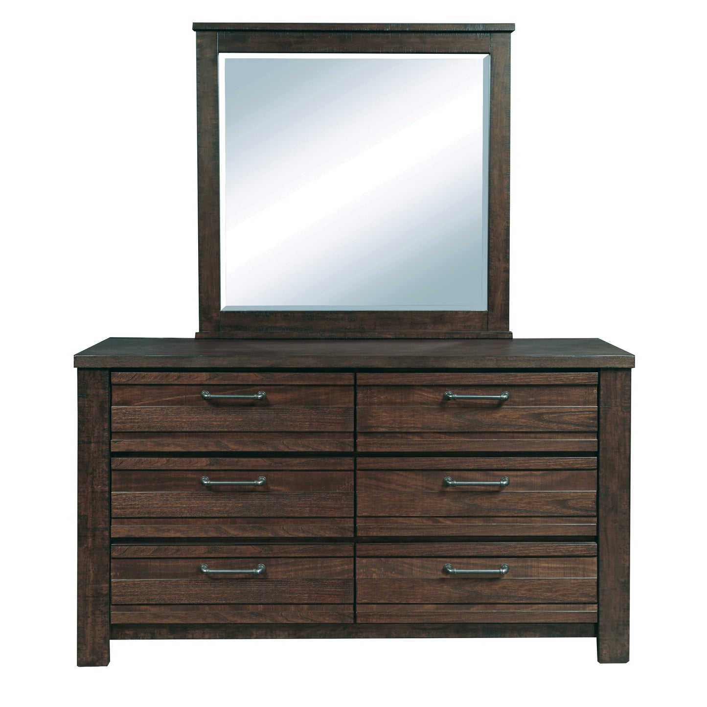 Sedona Transitional Wood 6-Drawer Dresser and Mirror in Espresso
