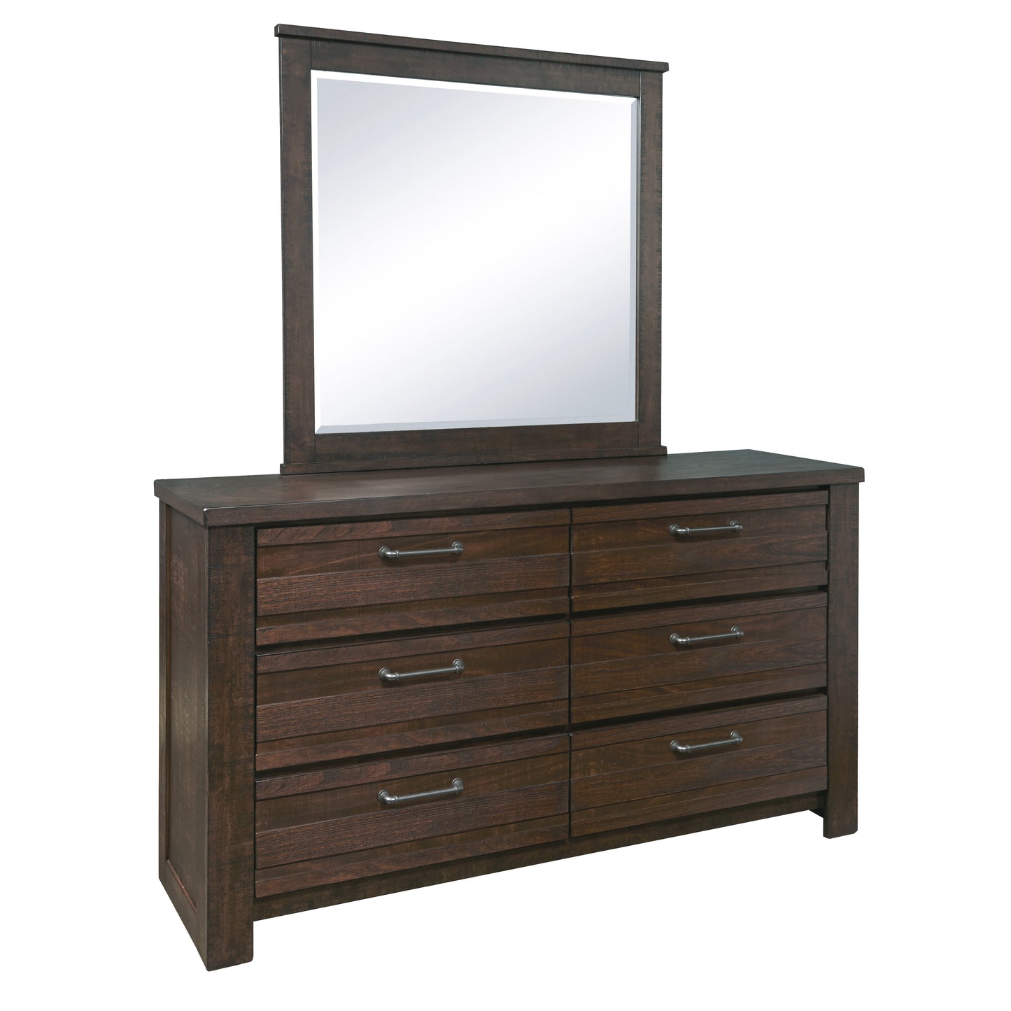 Sedona Transitional Wood 6-Drawer Dresser and Mirror in Espresso