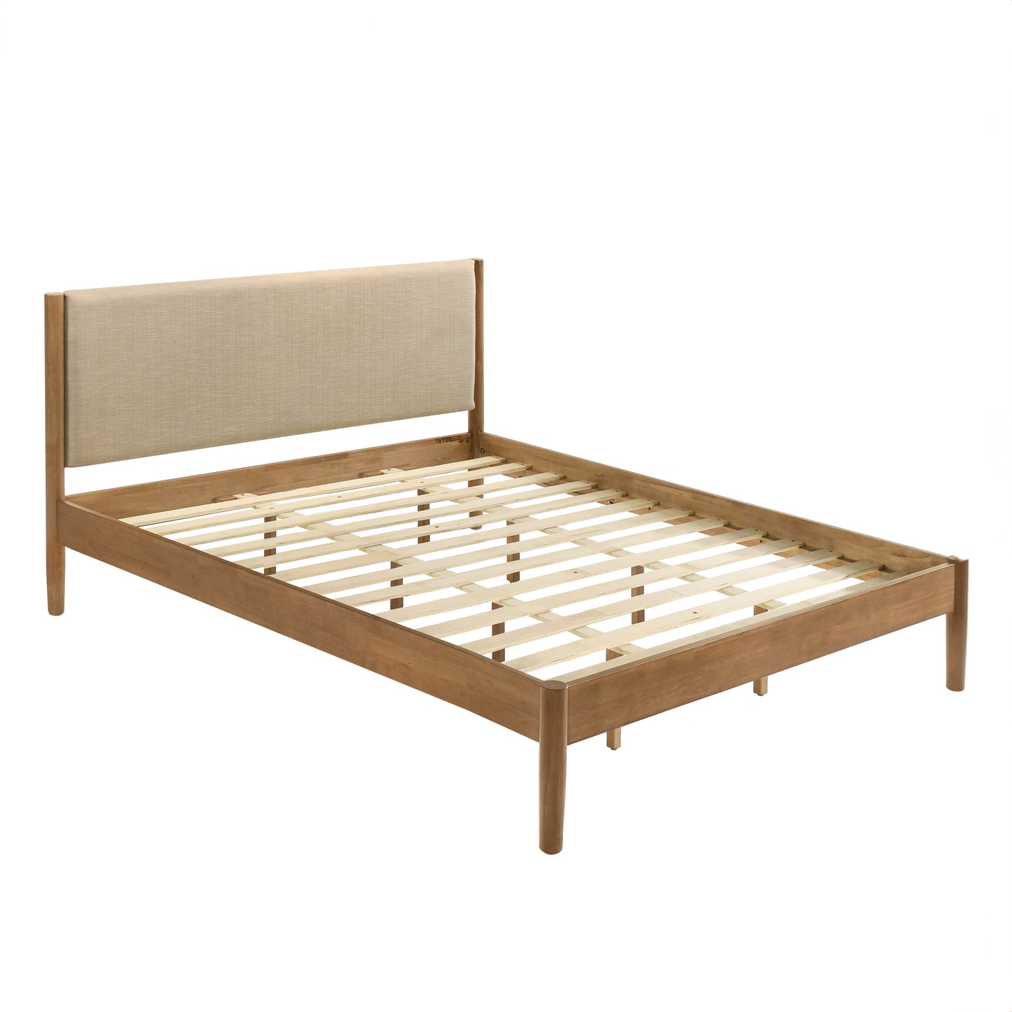 Vichy Rubberwood Platform Bed in Light Walnut