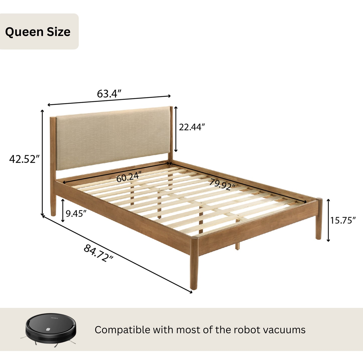 Roundhill Furniture Vichy Rattan Bedroom Collection in Light Walnut