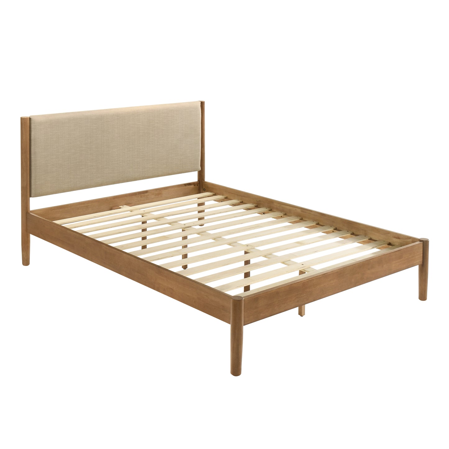 Vichy Rubberwood Platform Bed in Light Walnut