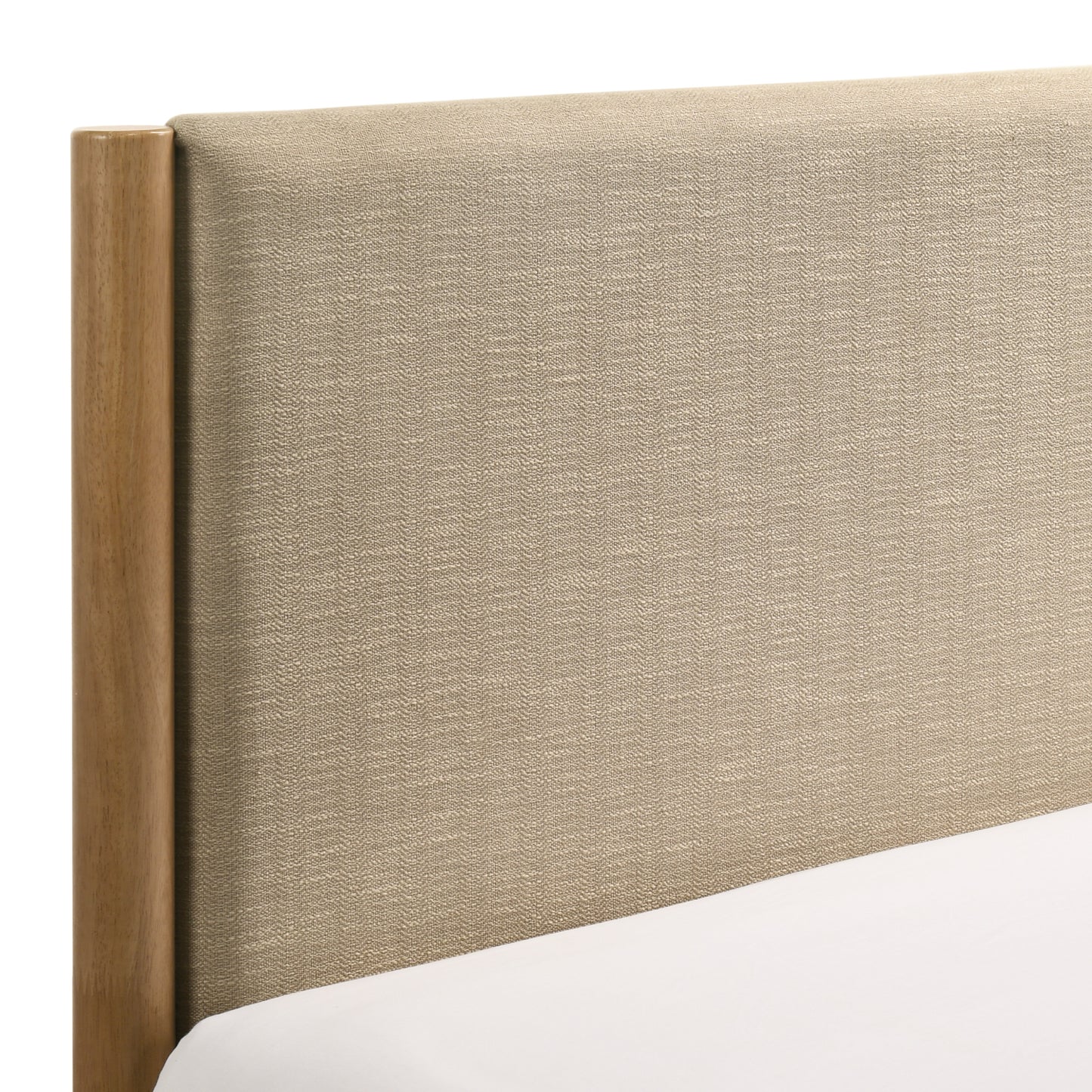 Vichy Rubberwood Platform Bed in Light Walnut