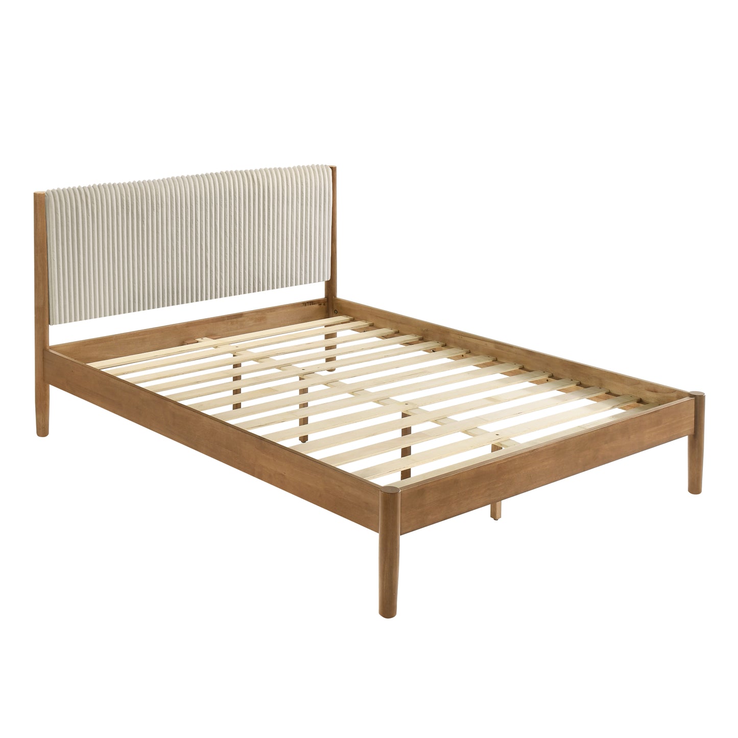 Vichy Rubberwood Platform Bed in Light Walnut