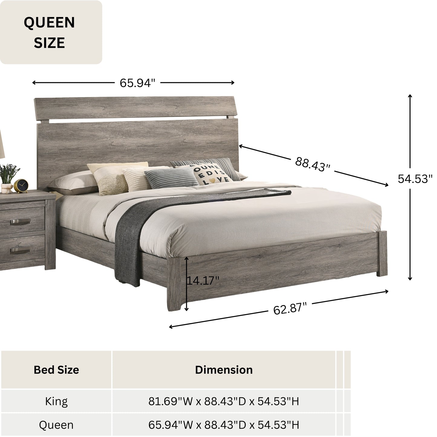 Floren Contemporary Weathered Gray Wood Bedroom Collection