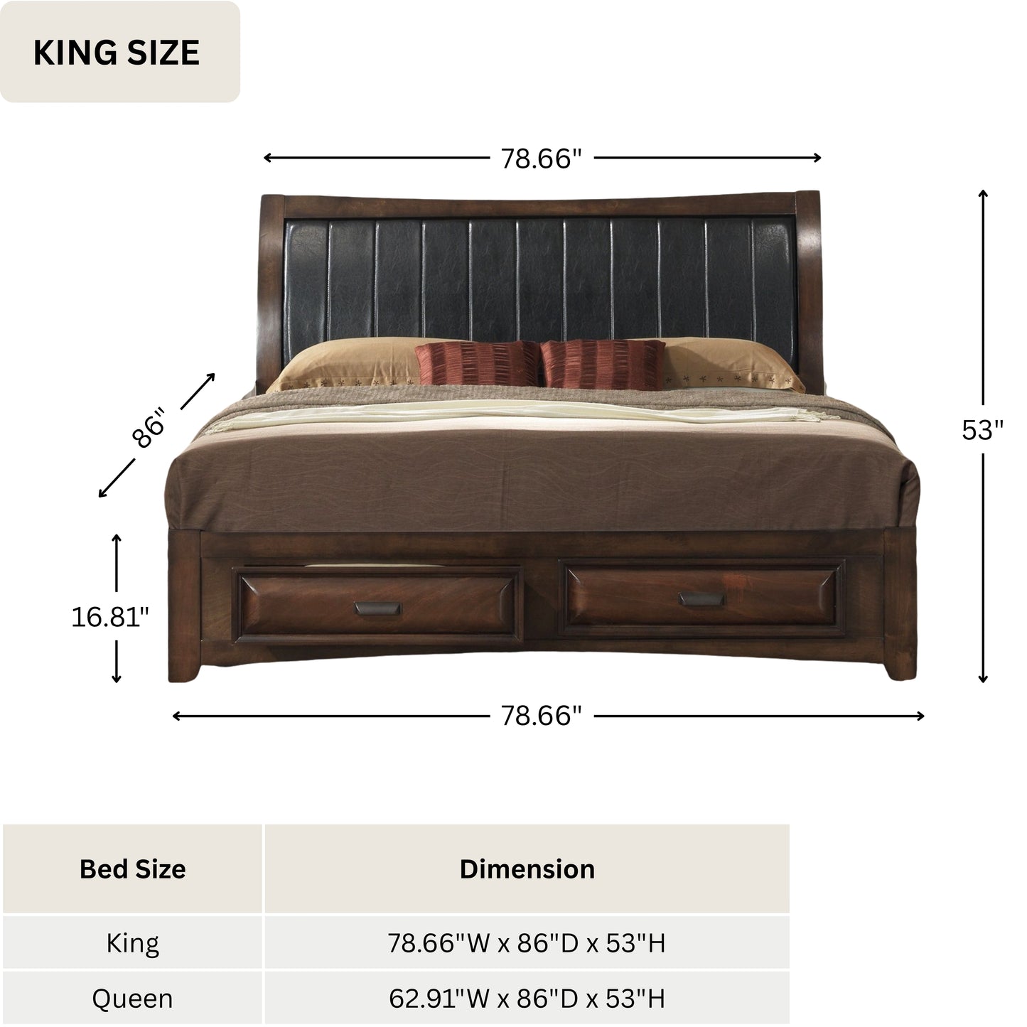Broval Light Espresso Finish Wood Bedroom Collection