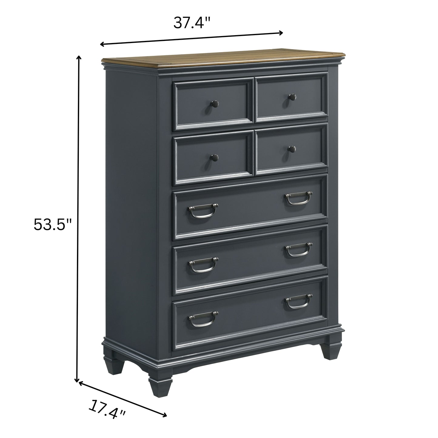 Roundhill Furniture Clelane Wood 5-Drawer Chest