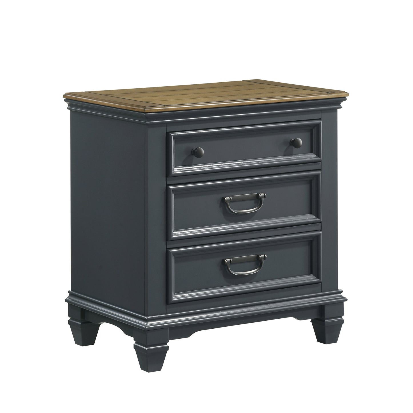 Roundhill Furniture Clelane Wood 3-Drawer Nightstand