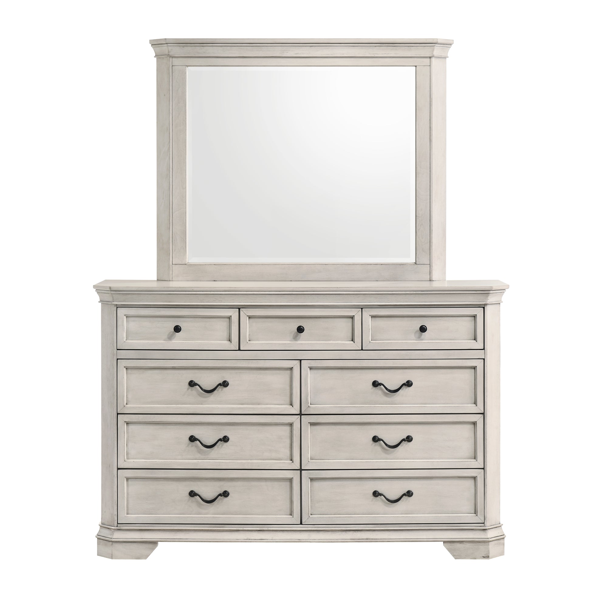Roundhill Furniture Maderne Traditional Wood 9-Drawer Dresser with Mir Roundhill Furniture Maderne Traditional Wood 9-Drawer Dresser with Mir