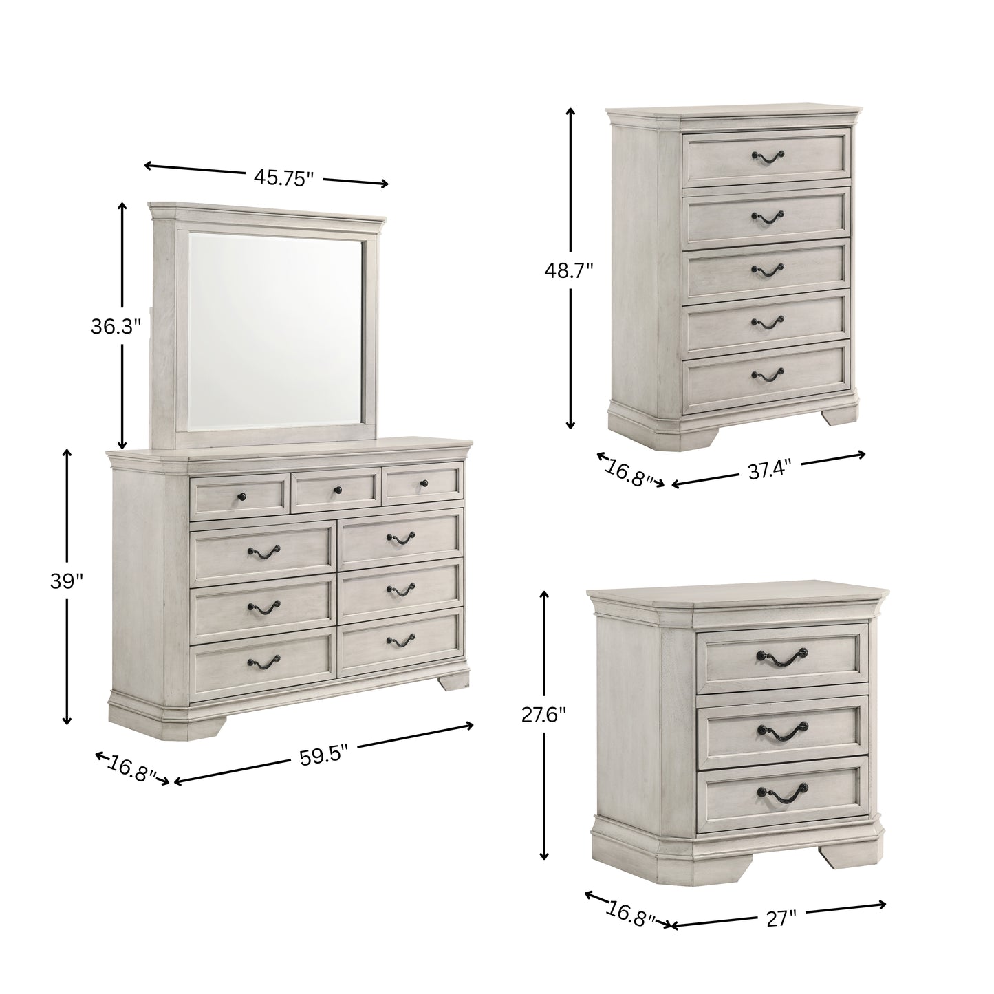 Roundhill Furniture Maderne Traditional Wood Panel Bedroom Collection