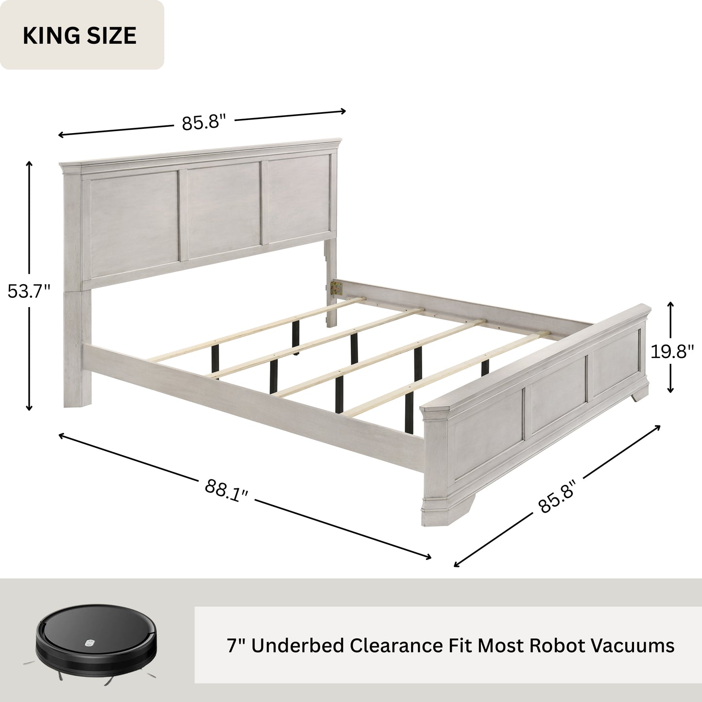 Roundhill Furniture Maderne Traditional Wood Panel Bed