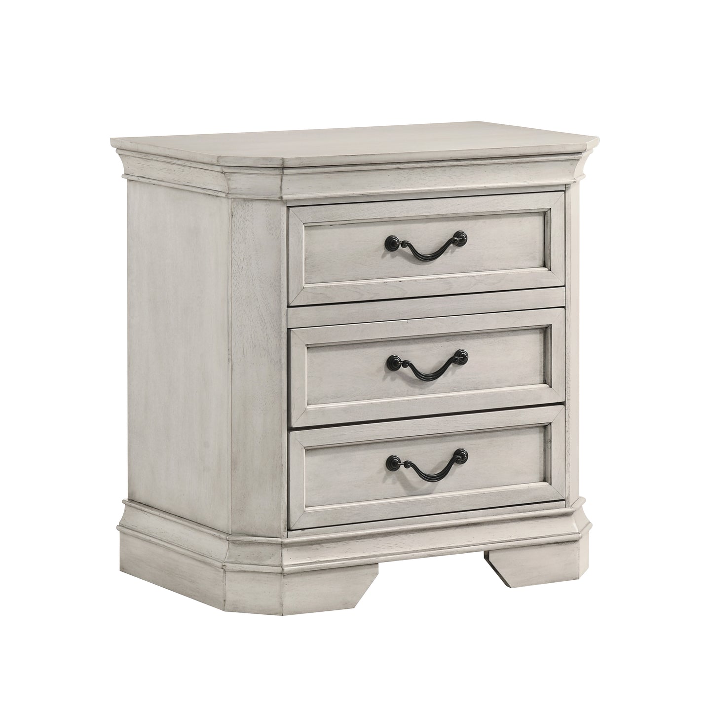 Roundhill Furniture Maderne Traditional Wood 3-Drawer Nightstand