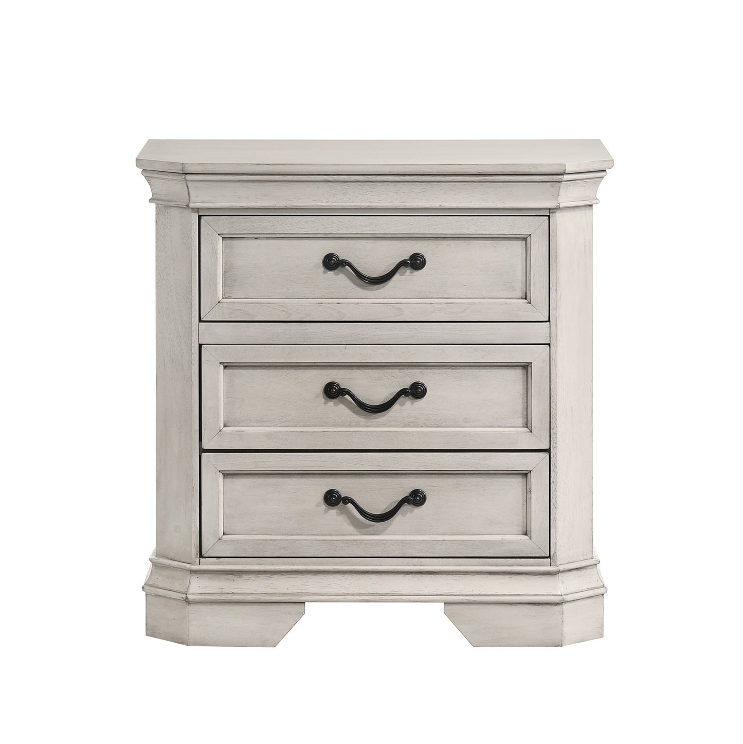 Roundhill Furniture Maderne Traditional Wood 3-Drawer Nightstand