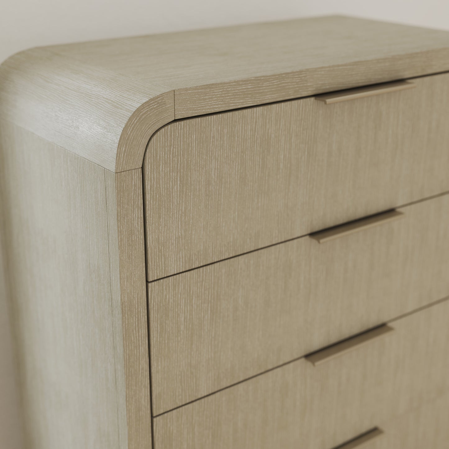 Roundhill Furniture Tavari Contemporary 5-Drawer Wood Chest, Light Gray
