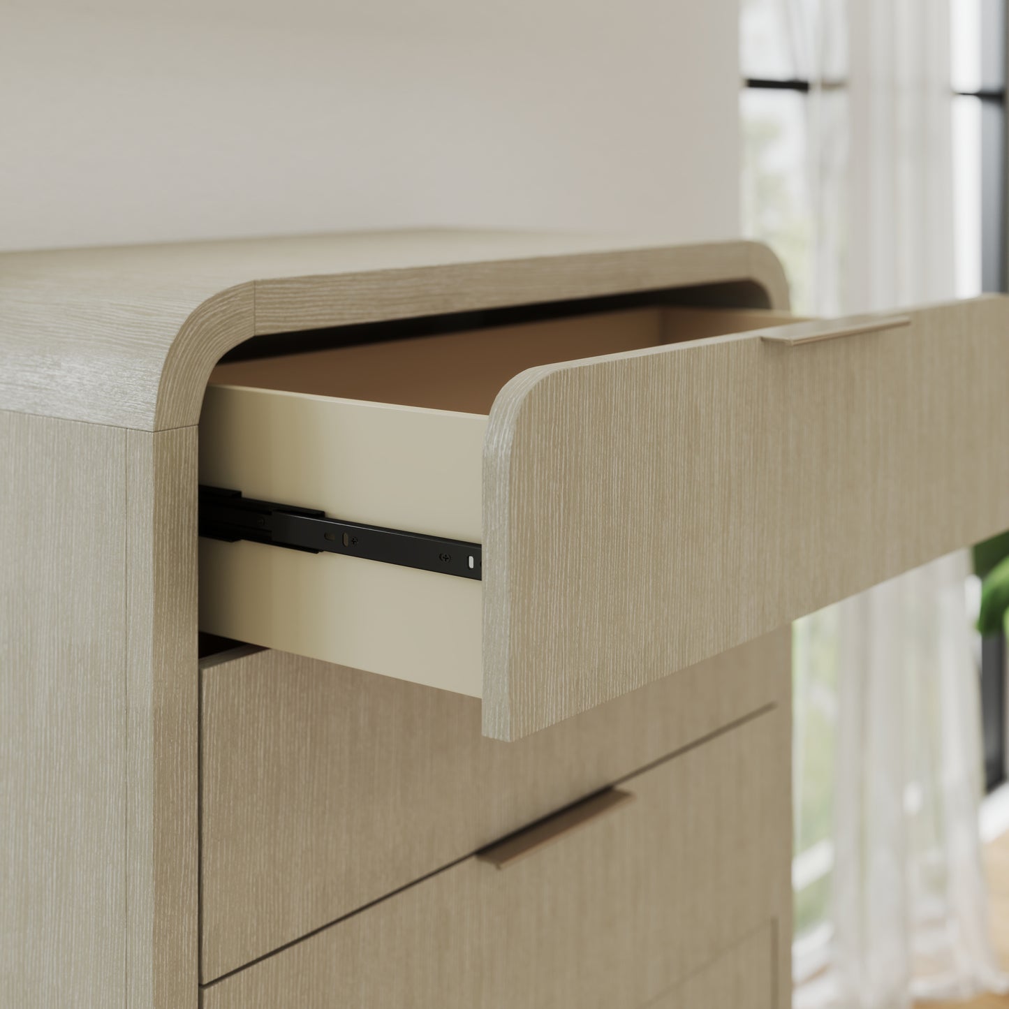 Roundhill Furniture Tavari Contemporary 5-Drawer Wood Chest, Light Gray