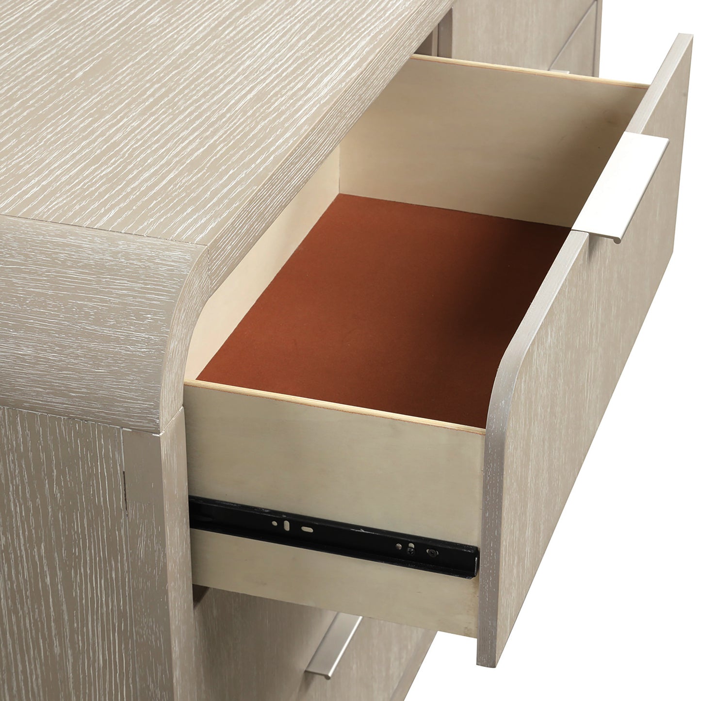Roundhill Furniture Tavari Contemporary 6-Drawer Wood Dresser with Mirror, Light Gray