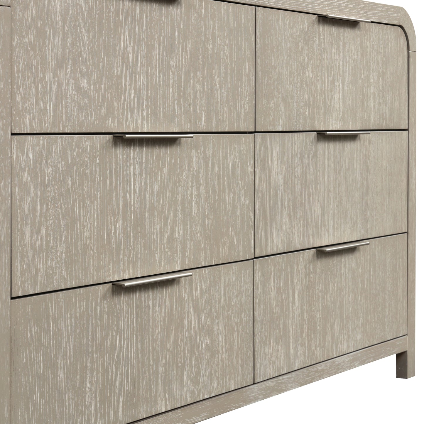 Roundhill Furniture Tavari Contemporary 6-Drawer Wood Dresser, Light Gray