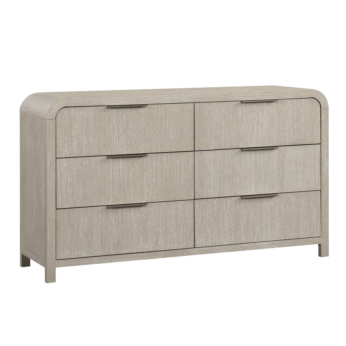 Roundhill Furniture Tavari Contemporary 6-Drawer Wood Dresser, Light Gray