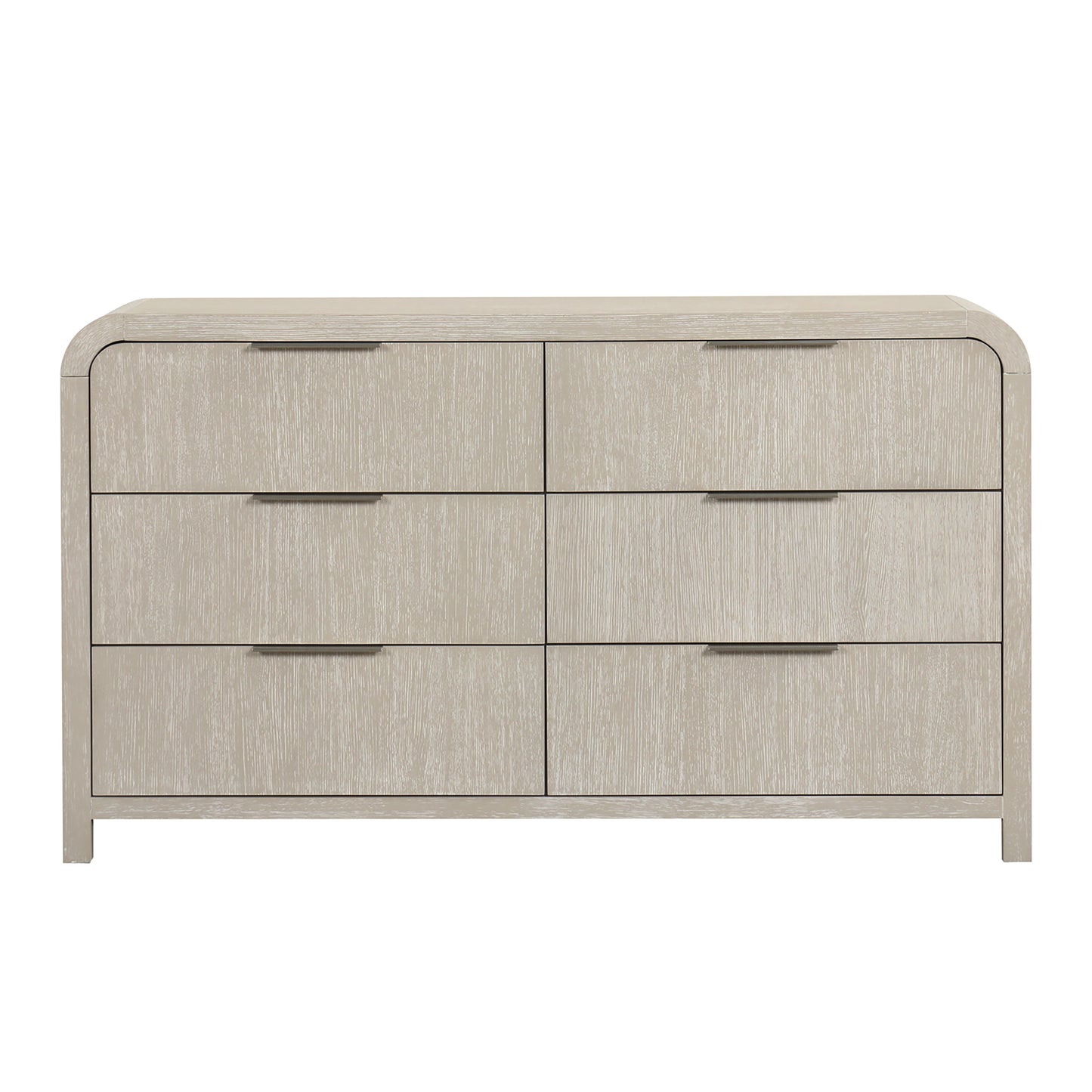 Roundhill Furniture Tavari Contemporary 6-Drawer Wood Dresser, Light Gray