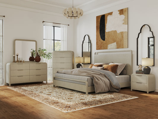 Roundhill Furniture Tavari Bedroom Collection in Light Gray
