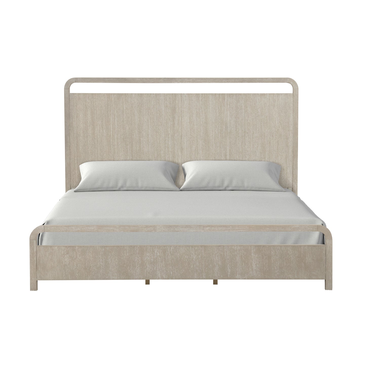 Roundhill Furniture Tavari Wood Panel Bed, Light Gray Finish