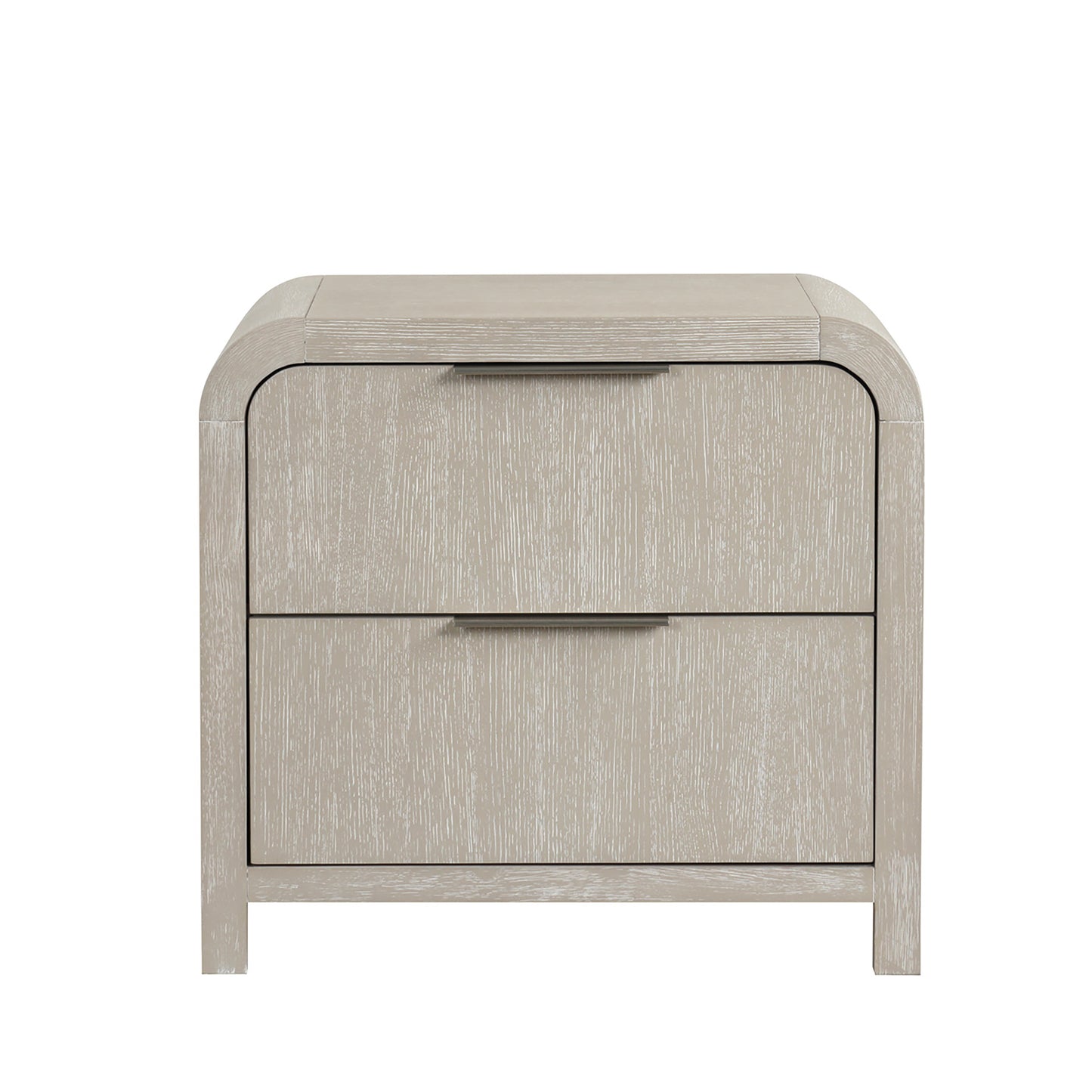 Roundhill Furniture Tavari Contemporary 2-Drawer Wood Nightstand, Light Gray