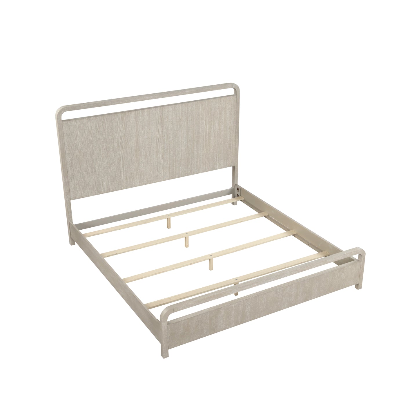 Roundhill Furniture Tavari Wood Panel Bed, Light Gray Finish