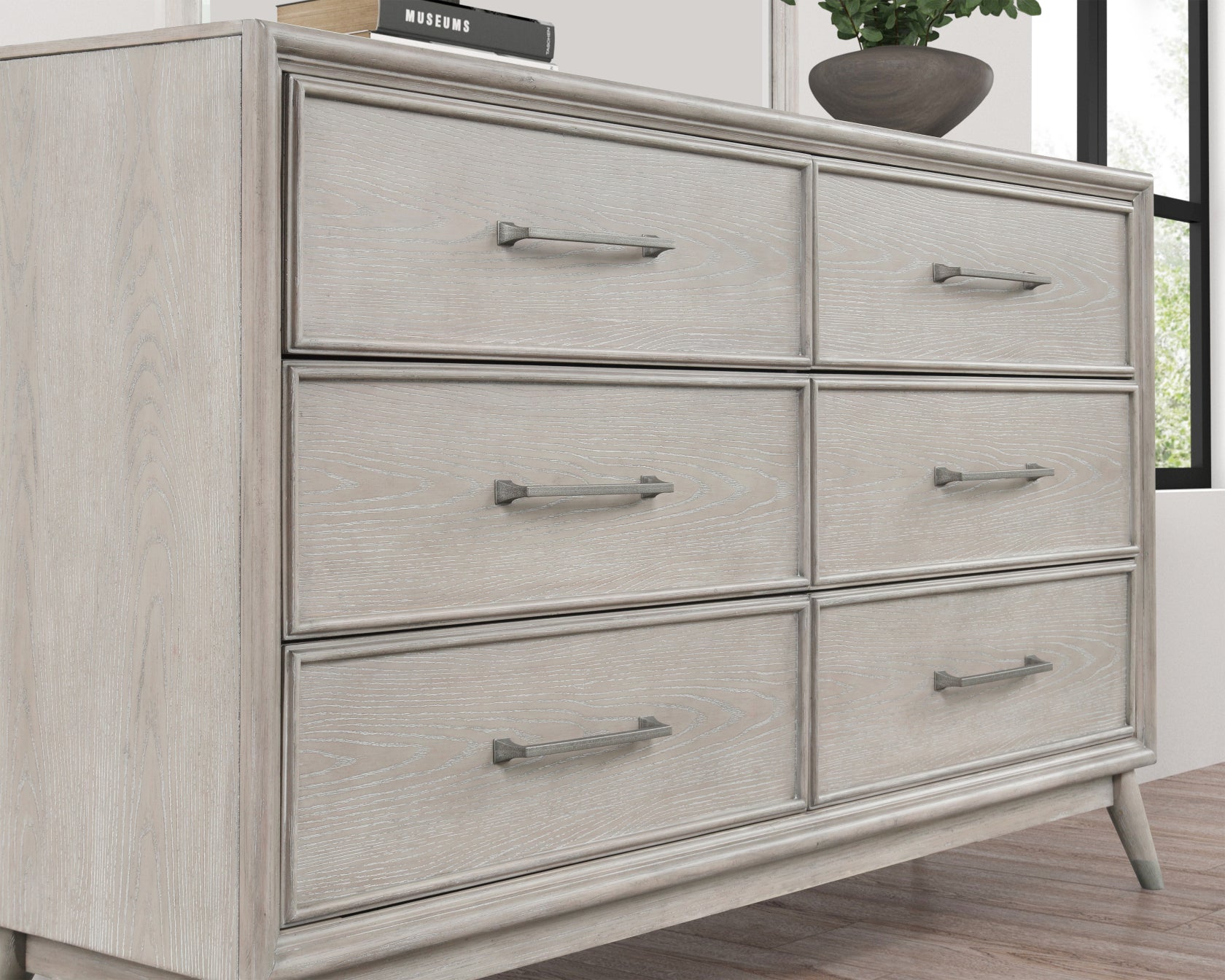Roundhill Furniture Seluna 6-Drawer Bedroom Dresser, Gray Oak Finish Roundhill Furniture Seluna 6-Drawer Bedroom Dresser, Gray Oak Finish