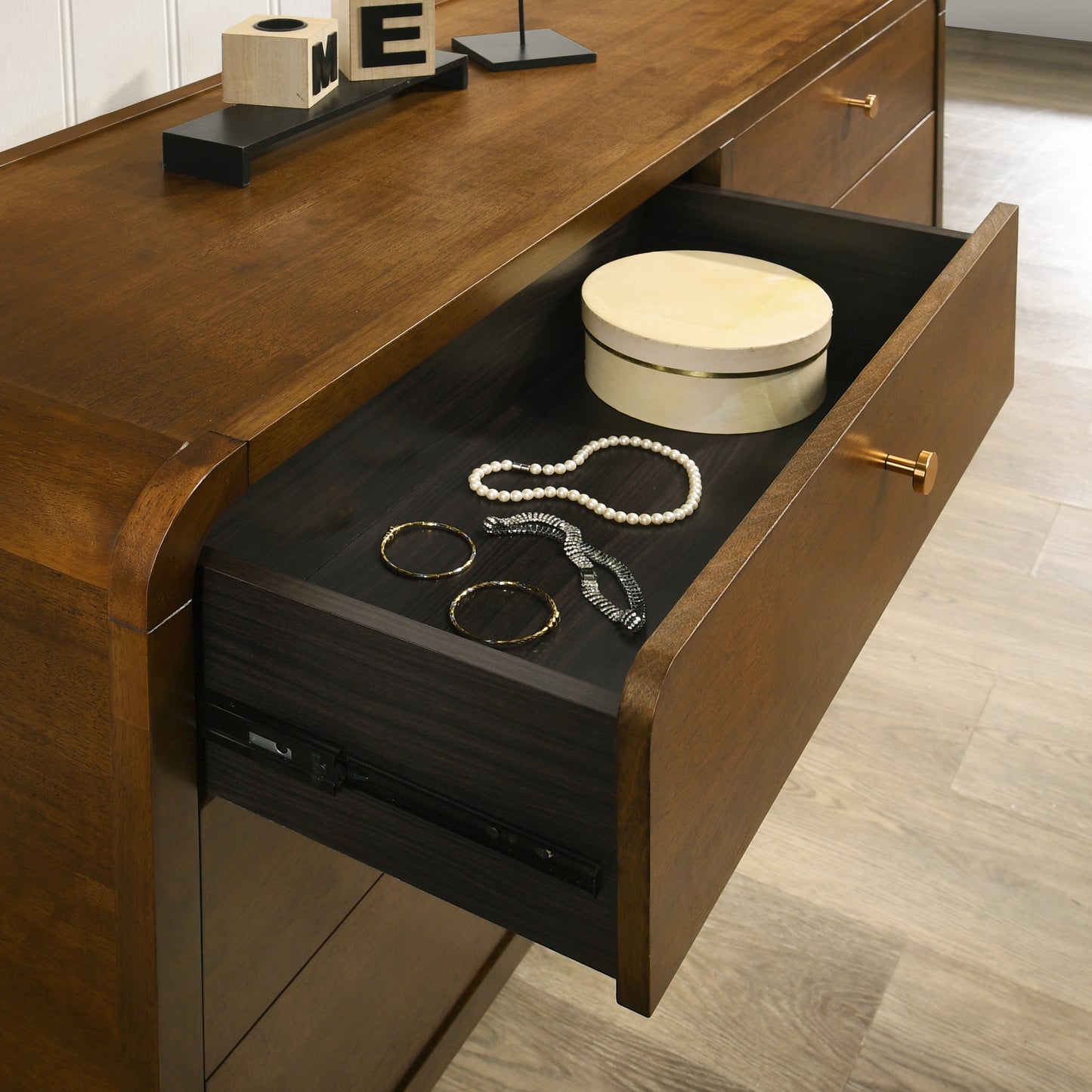 Roundhill Furniture Eldren Wood Bedroom Collection, Walnut Finish