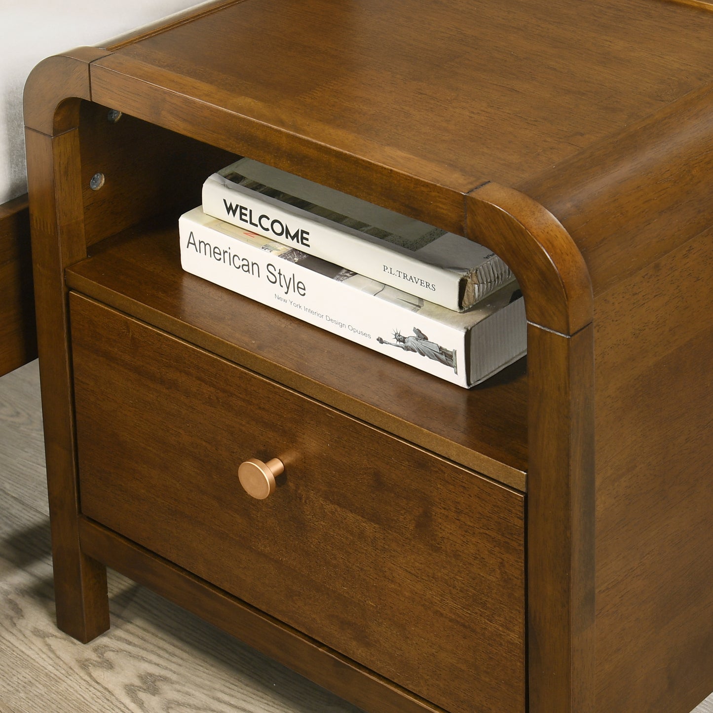 Roundhill Furniture Eldren Wood Bedroom Collection, Walnut Finish