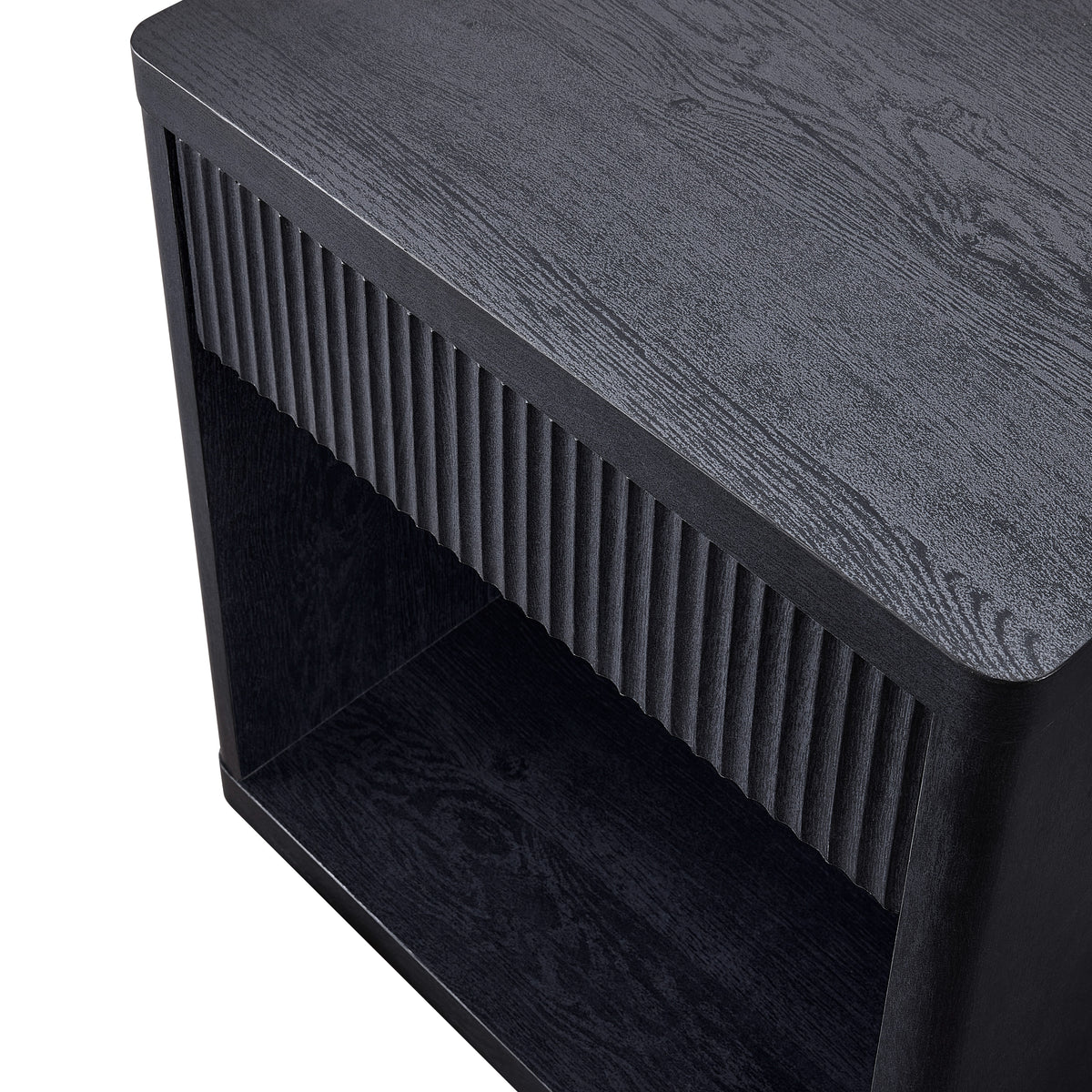 Roundhill Furniture Aria Modern Fluted Nightstands, Side Tables, Set of 2