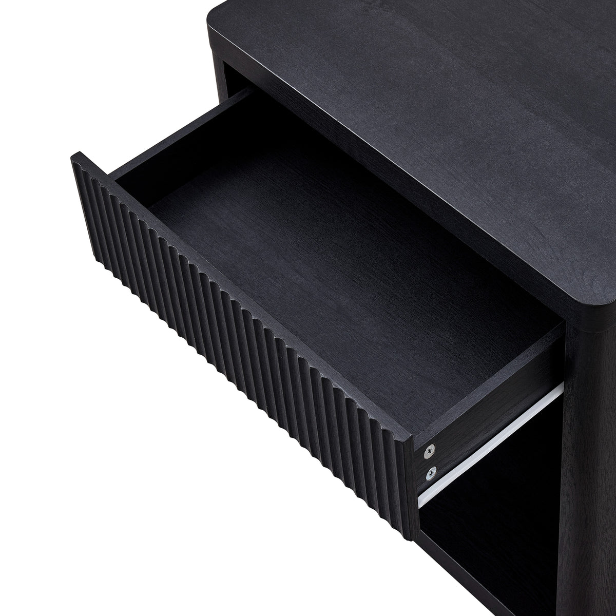 Roundhill Furniture Aria Modern Fluted Nightstands, Side Tables, Set of 2