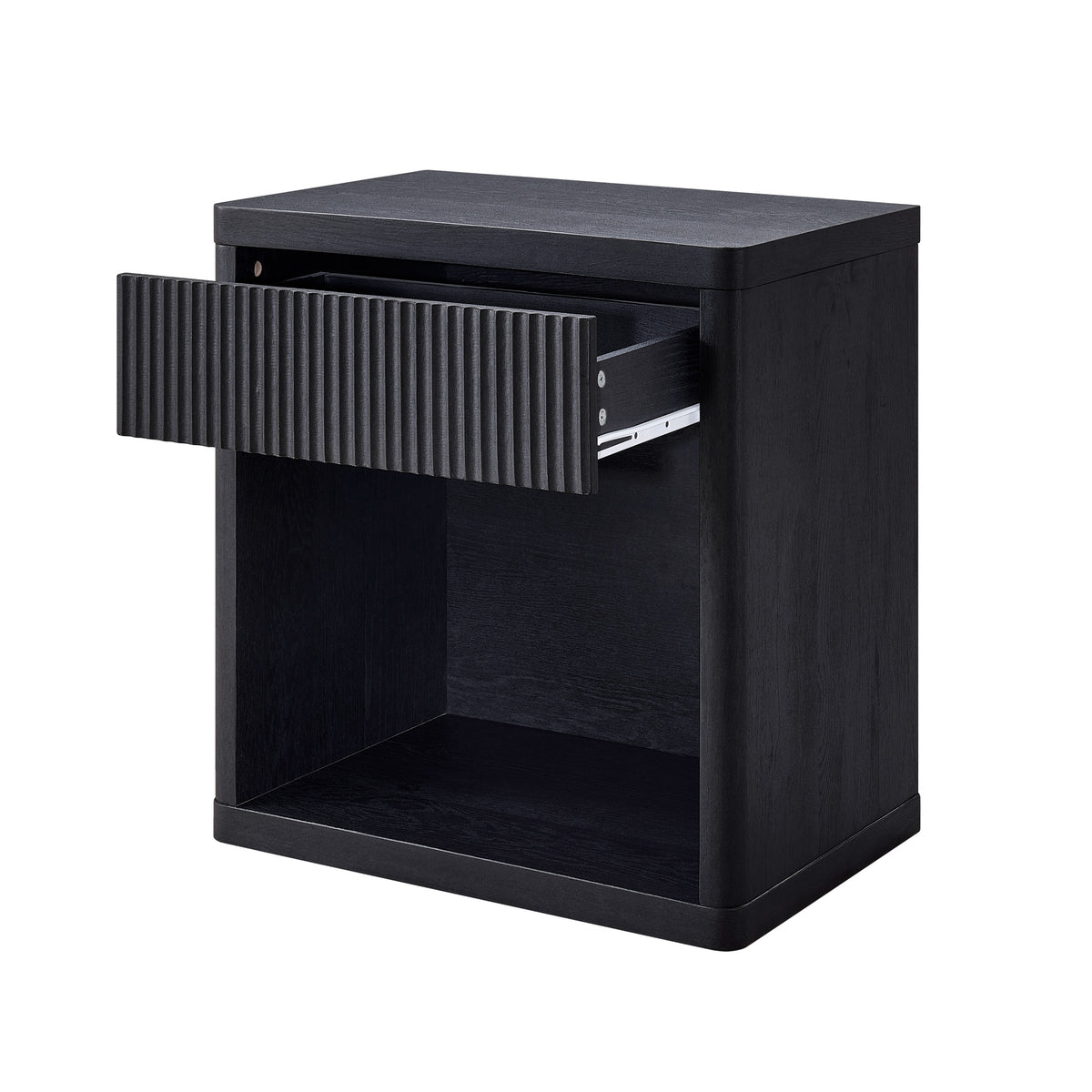 Roundhill Furniture Aria Modern Fluted Nightstands, Side Tables, Set of 2