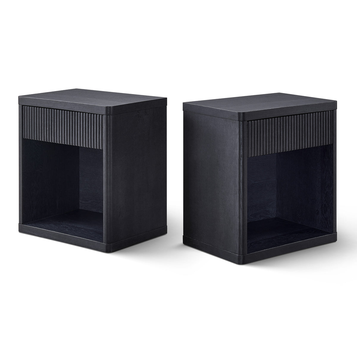 Roundhill Furniture Aria Modern Fluted Nightstands, Side Tables, Set of 2
