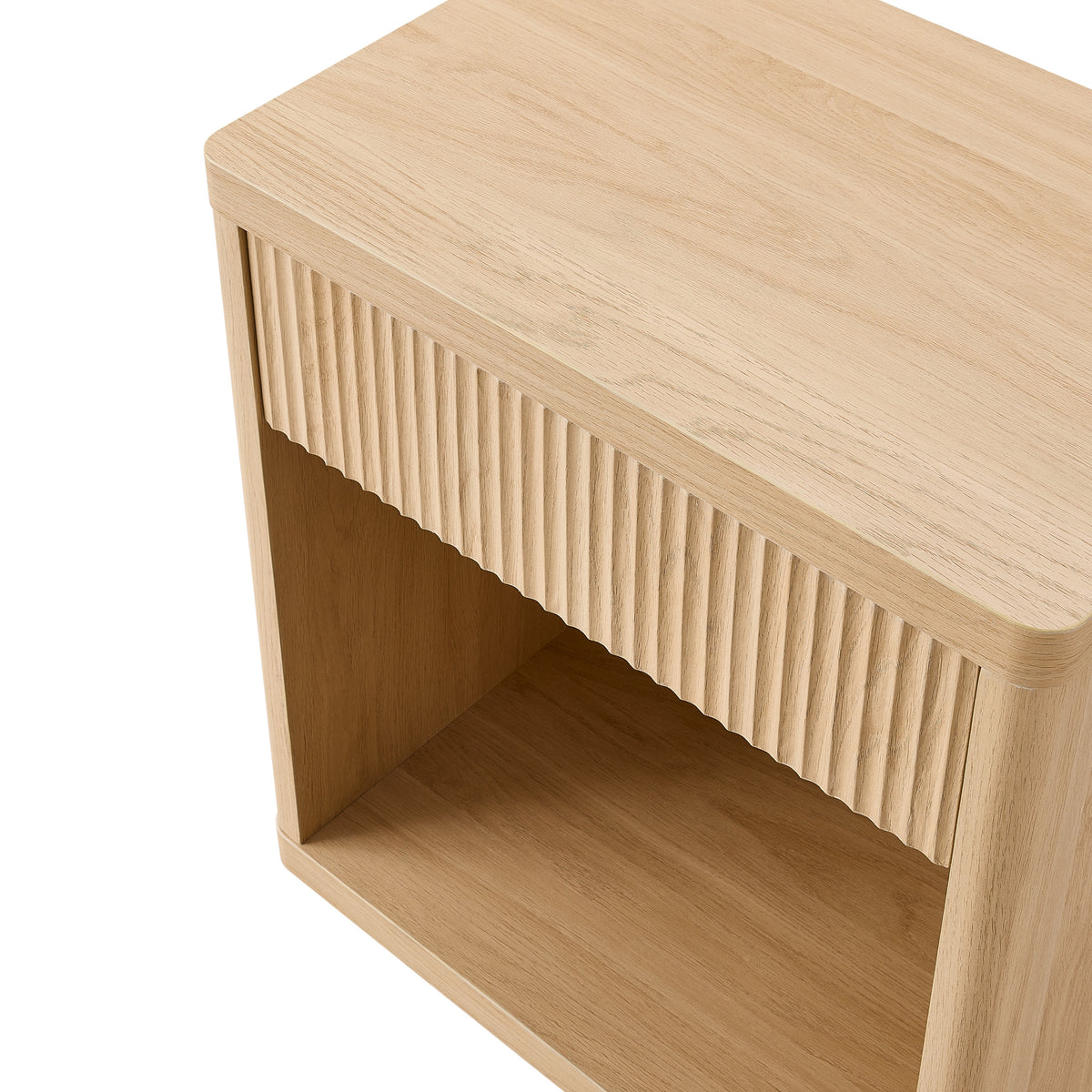 Roundhill Furniture Aria Modern Fluted Nightstands, Side Tables, Set of 2