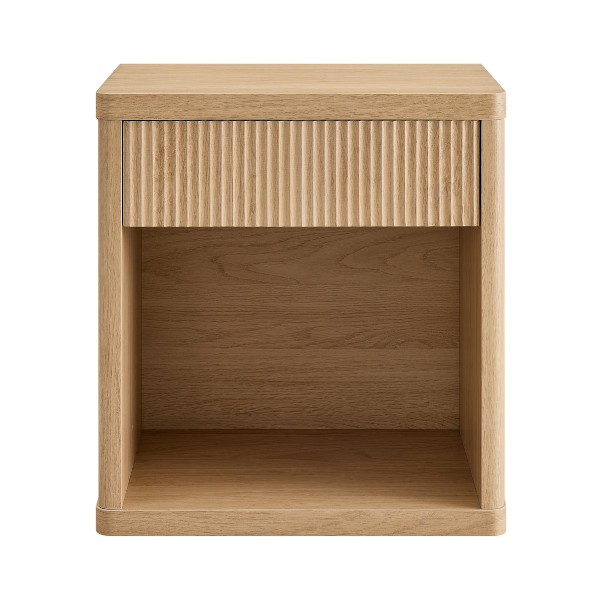 Roundhill Furniture Aria Modern Fluted Nightstands, Side Tables, Set of 2
