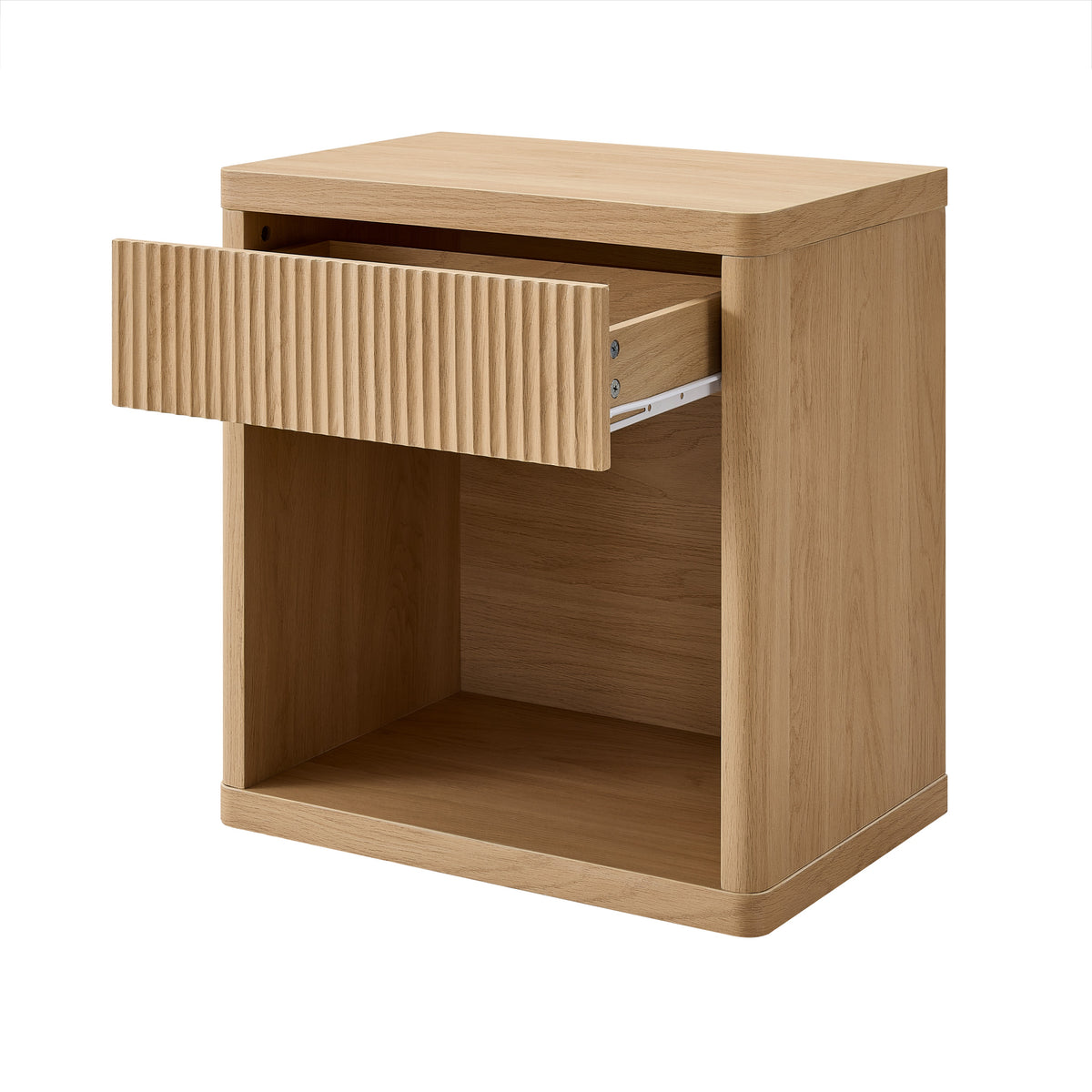 Roundhill Furniture Aria Modern Fluted Nightstands, Side Tables, Set of 2