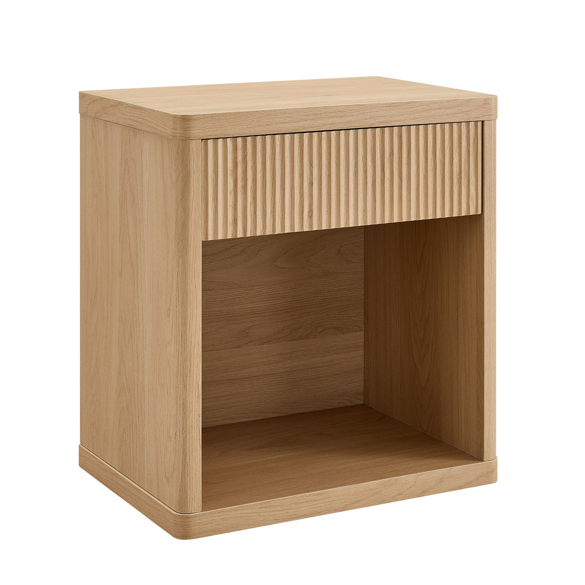 Roundhill Furniture Aria Modern Fluted Nightstands, Side Tables, Set of 2