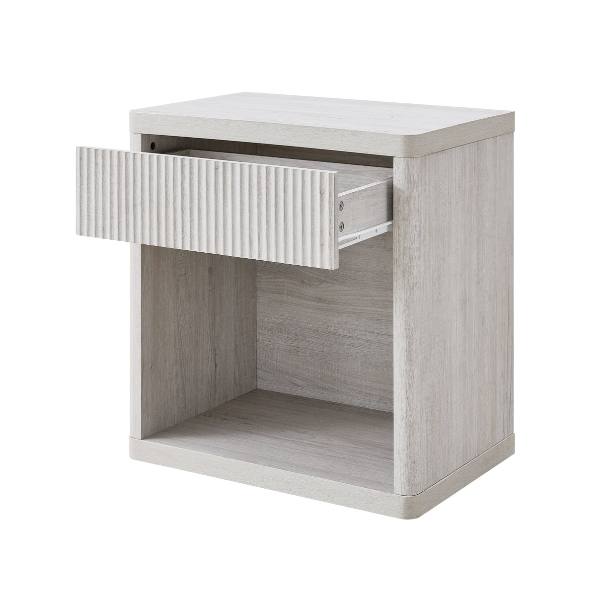 Roundhill Furniture Aria Modern Fluted Nightstands, Side Tables, Set of 2