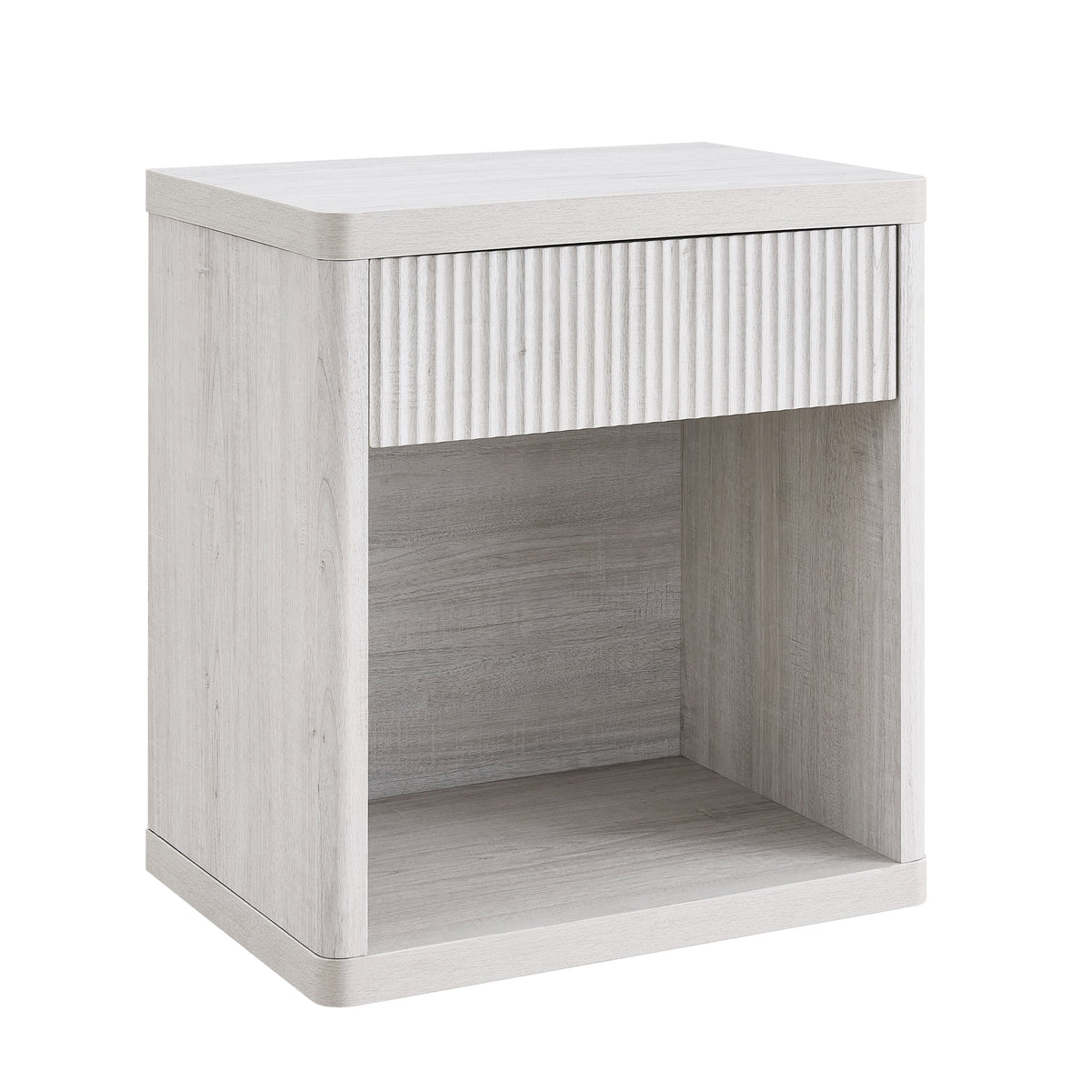Roundhill Furniture Aria Modern Fluted Nightstands, Side Tables, Set of 2