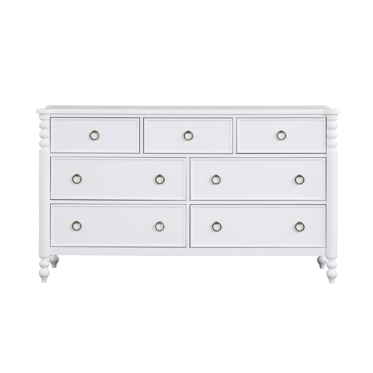 Roundhill Furniture Avellune 7-Drawer Dresser, White Finish