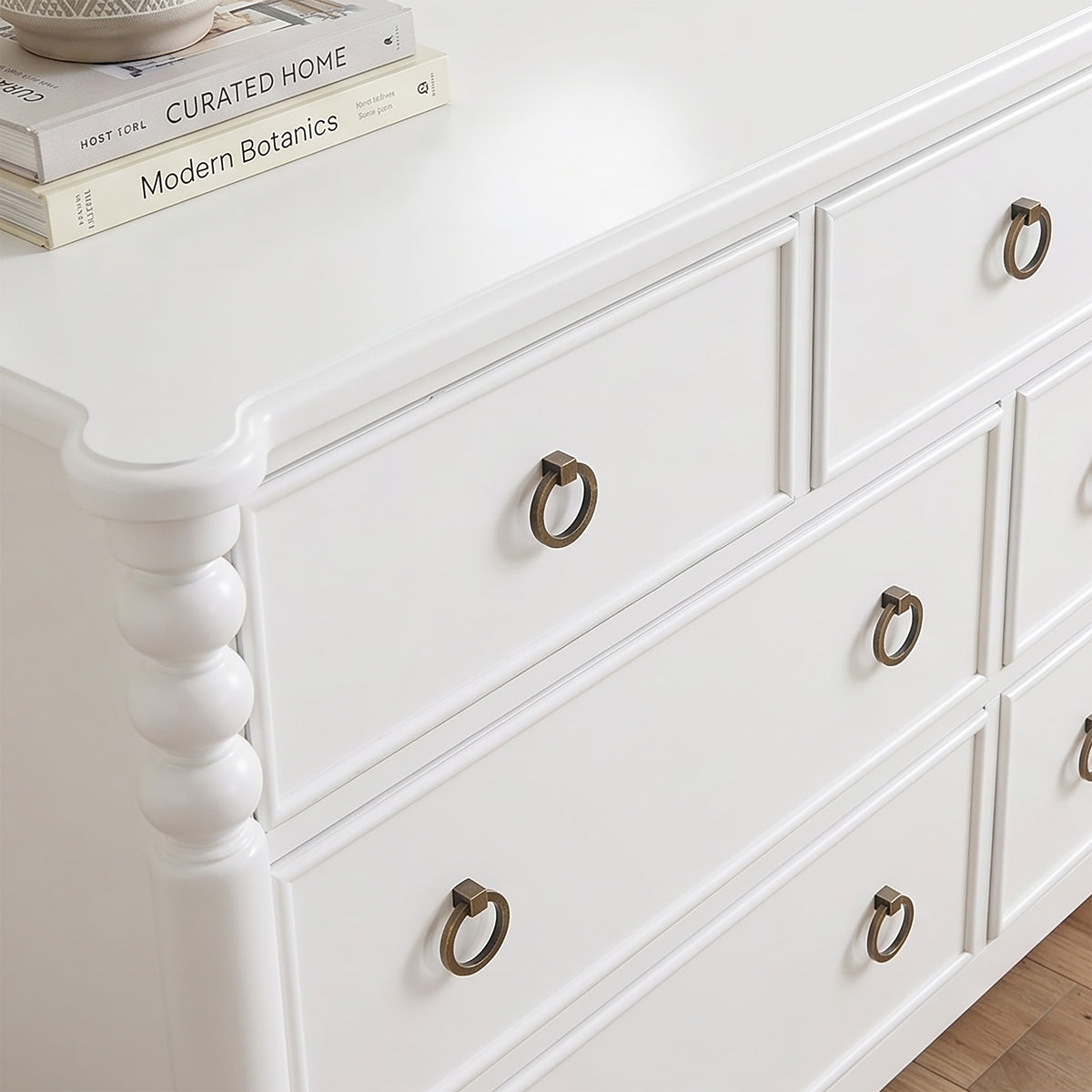 Roundhill Furniture Avellune Bedroom Collection: Poster Bed with 3 Interchangeable Post Heights, White Finish